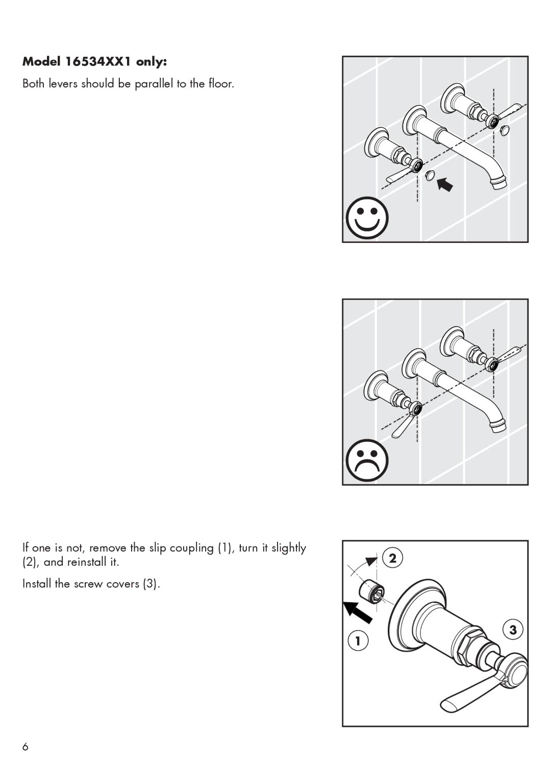 Axor installation instructions Model 16534XX1 only 