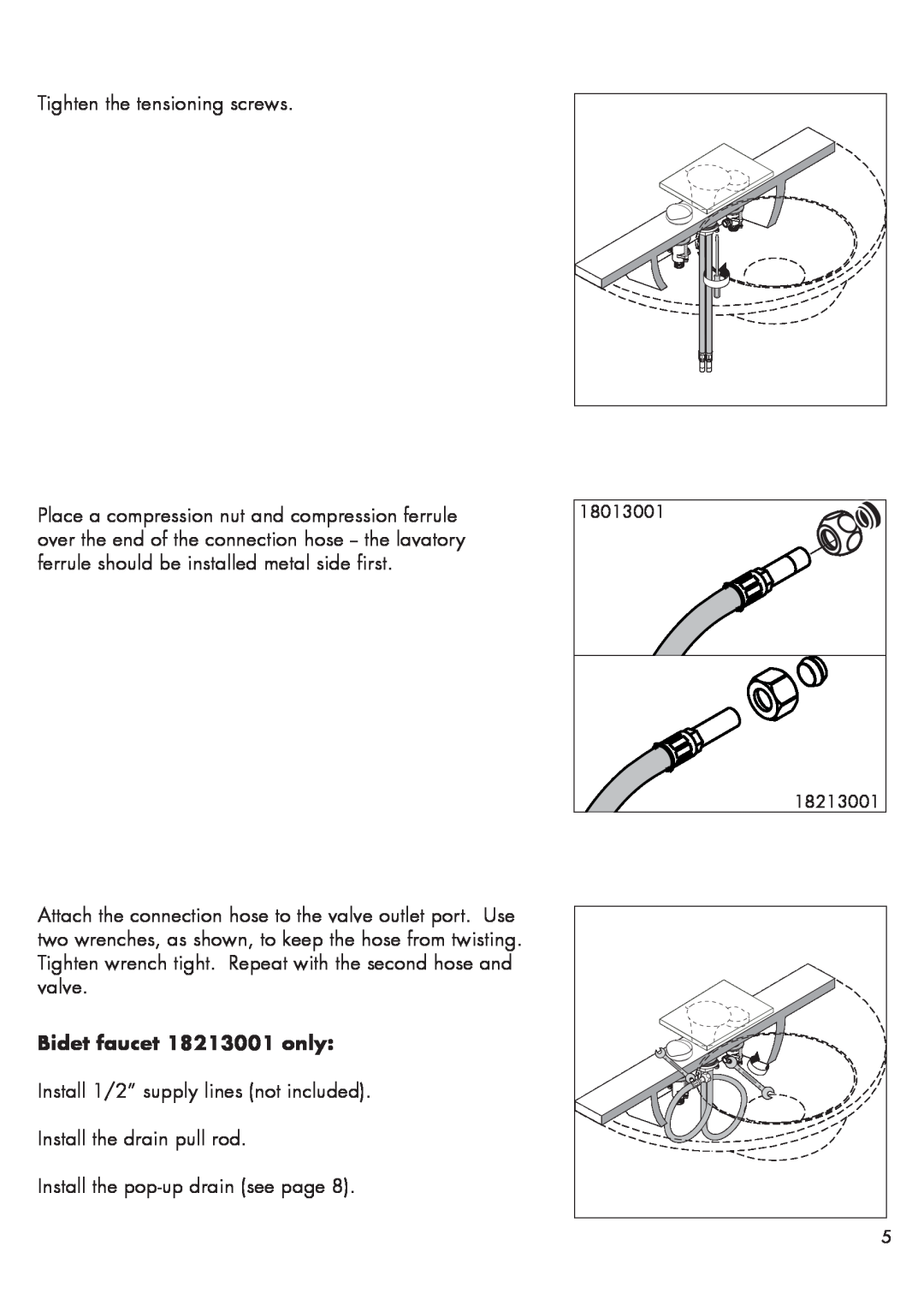 Axor 18013001 installation instructions Bidet faucet 18213001 only 