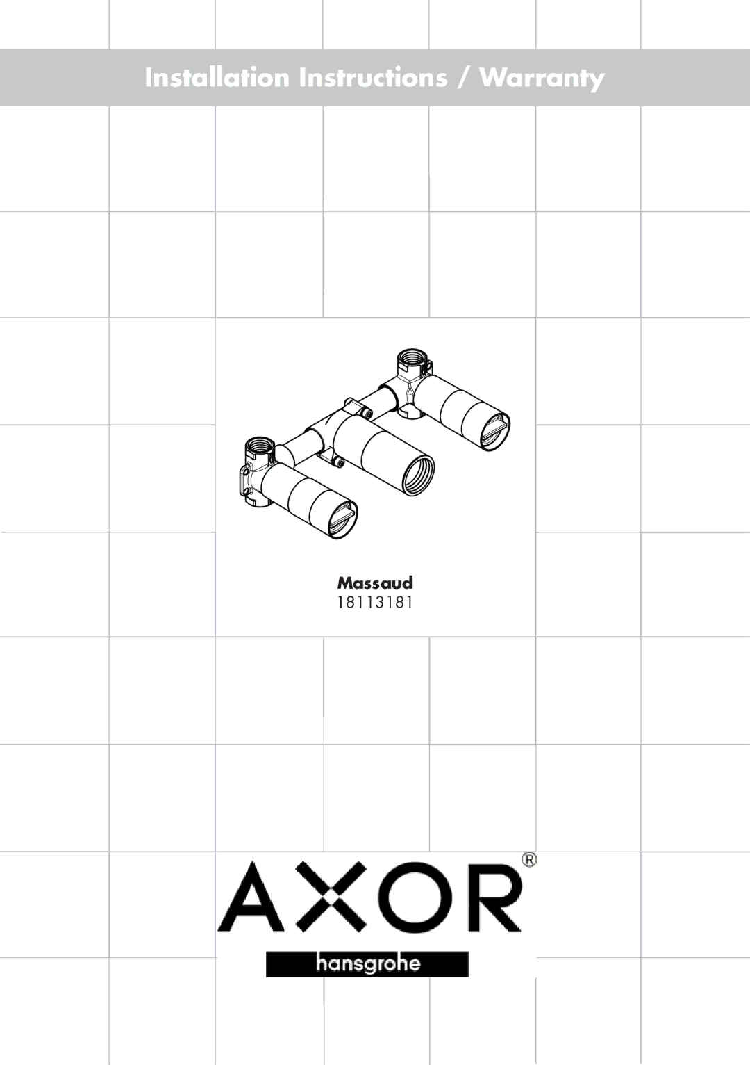 Axor 18113181 installation instructions Installation Instructions / Warranty 