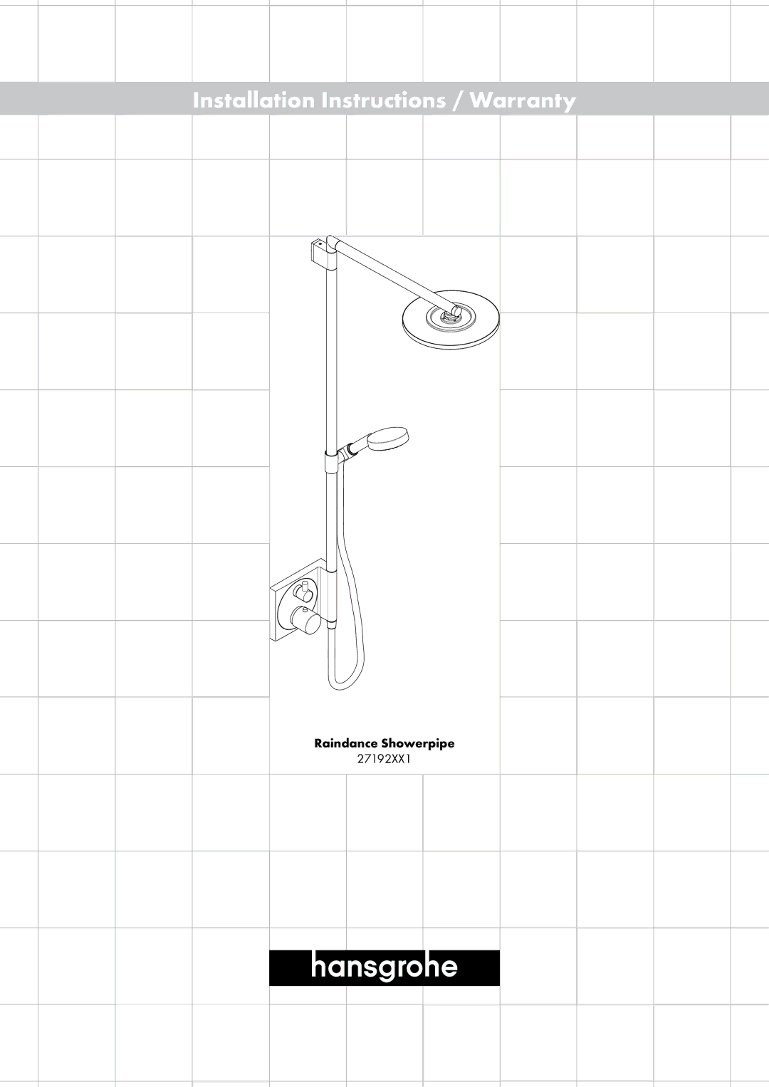 Axor 27192XX1 manual Installation Instructions / Warranty 