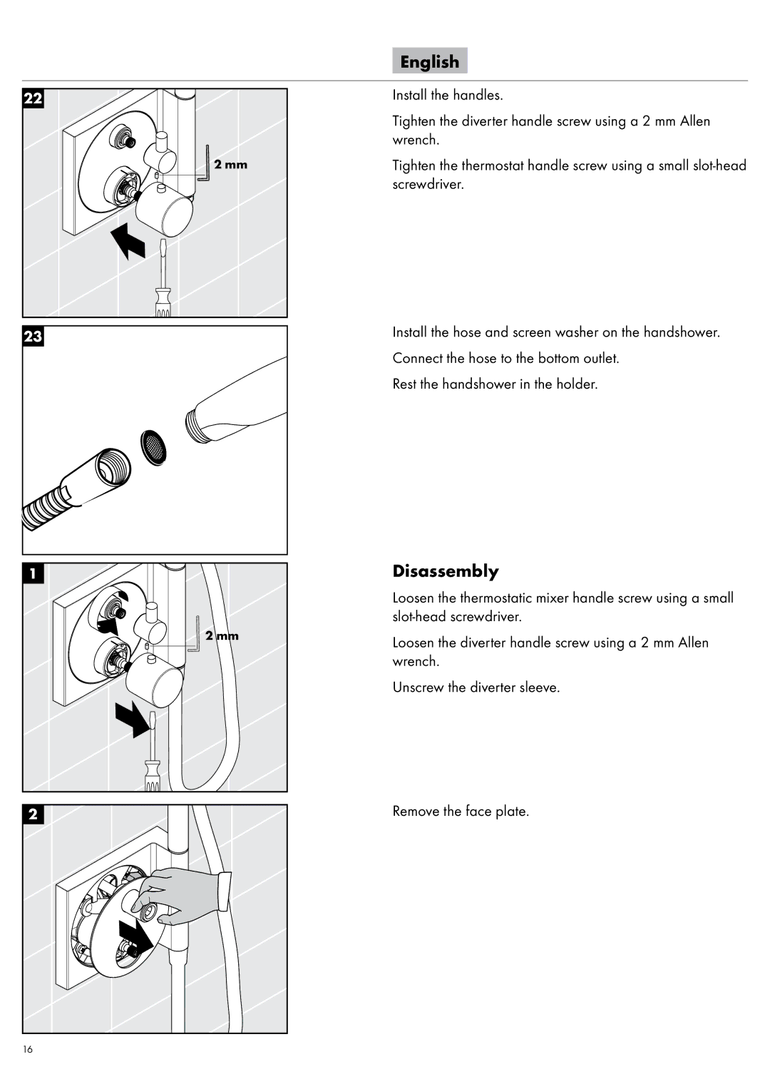 Axor 27192XX1 manual Disassembly 