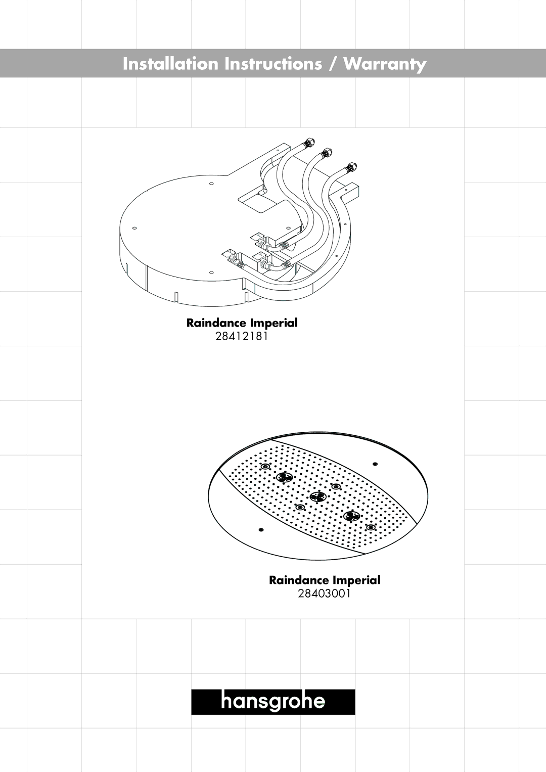 Axor 28412181, 28403001 installation instructions Installation Instructions / Warranty 