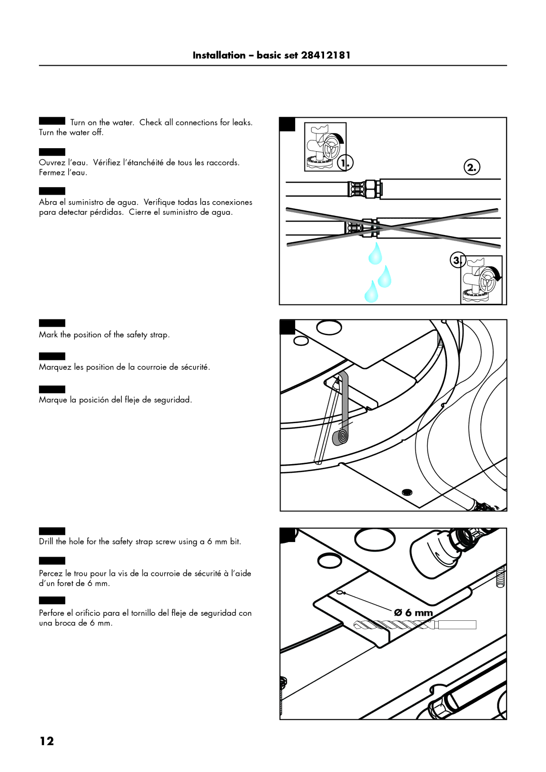 Axor 28403001, 28412181 installation instructions Installation basic set 