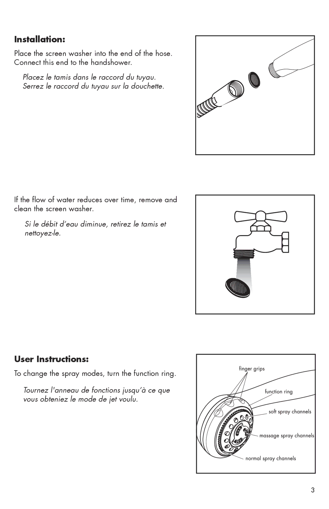 Axor 28525XX1 installation instructions Installation, User Instructions 