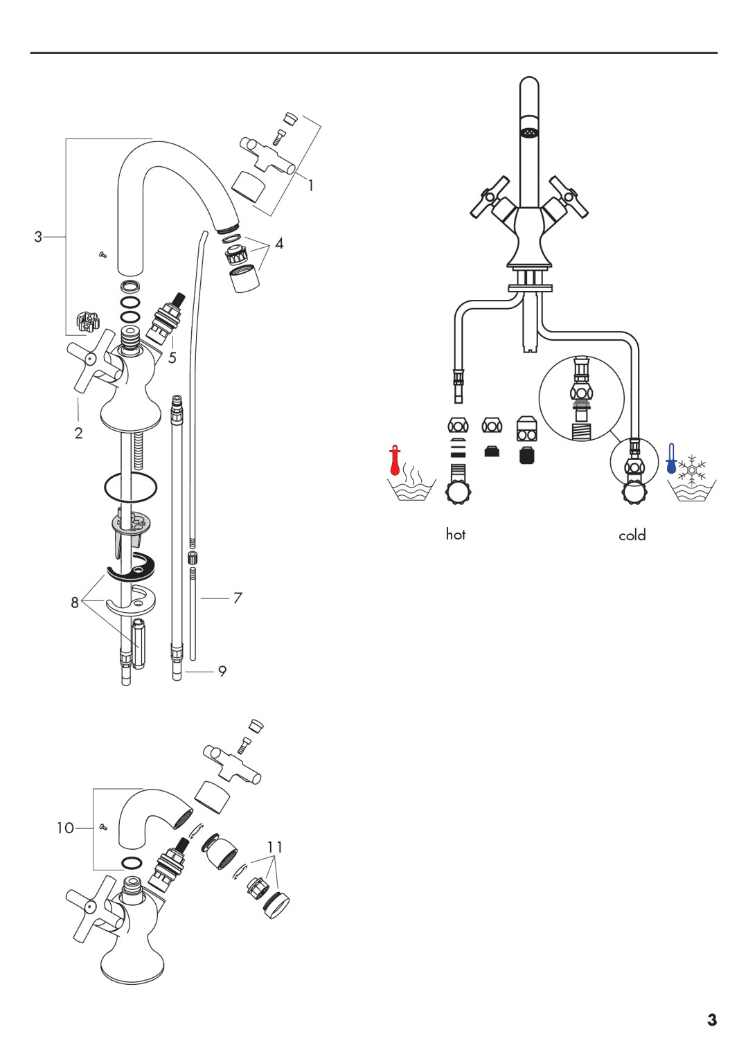 Axor 37230XX1, 37030XX1 installation instructions Hotcold 