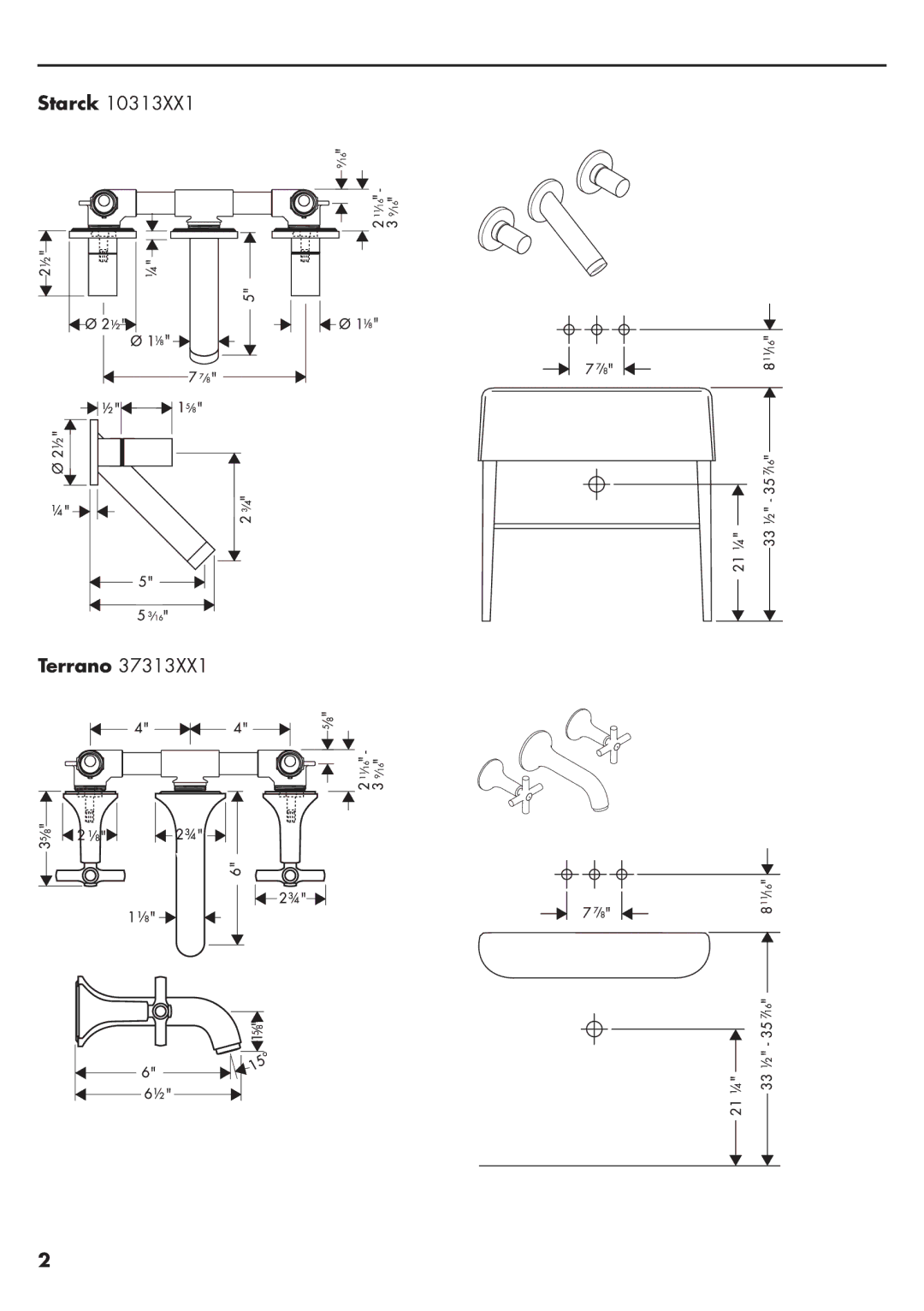 Axor 10313XX1, 37315XX1, 38043XX1, 37313XX1 installation instructions Terrano 