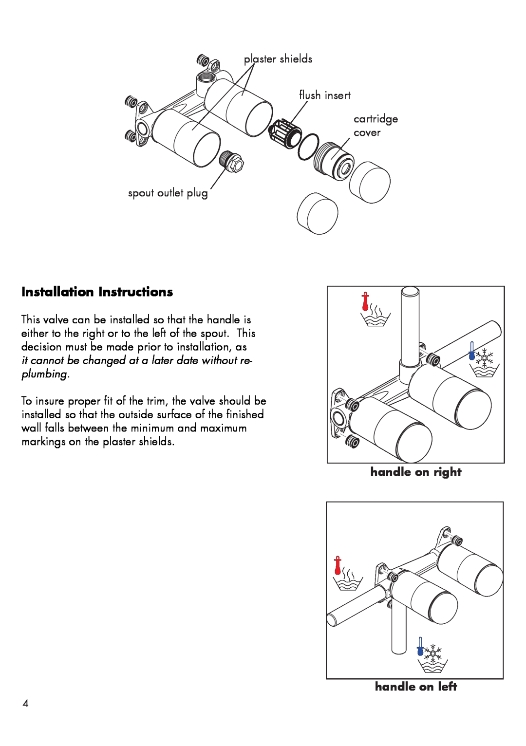 Axor 38111181 installation instructions Installation Instructions, handle on right, handle on left 