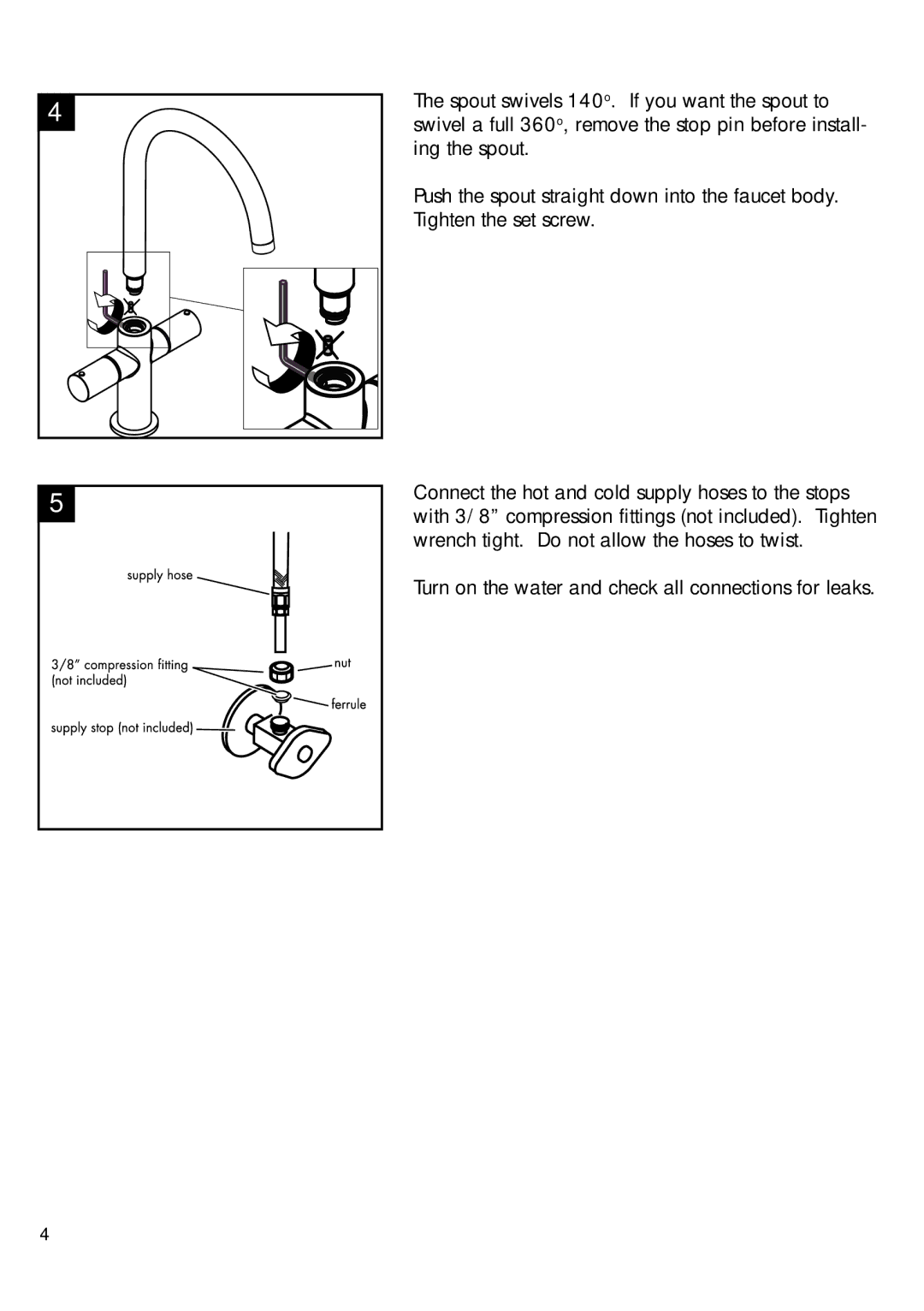 Axor 38840XX1 installation instructions Turn on the water and check all connections for leaks 