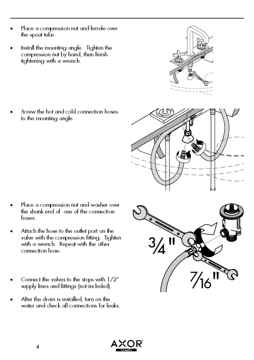 Axor 39234XX1, 39154XX1 installation instructions 