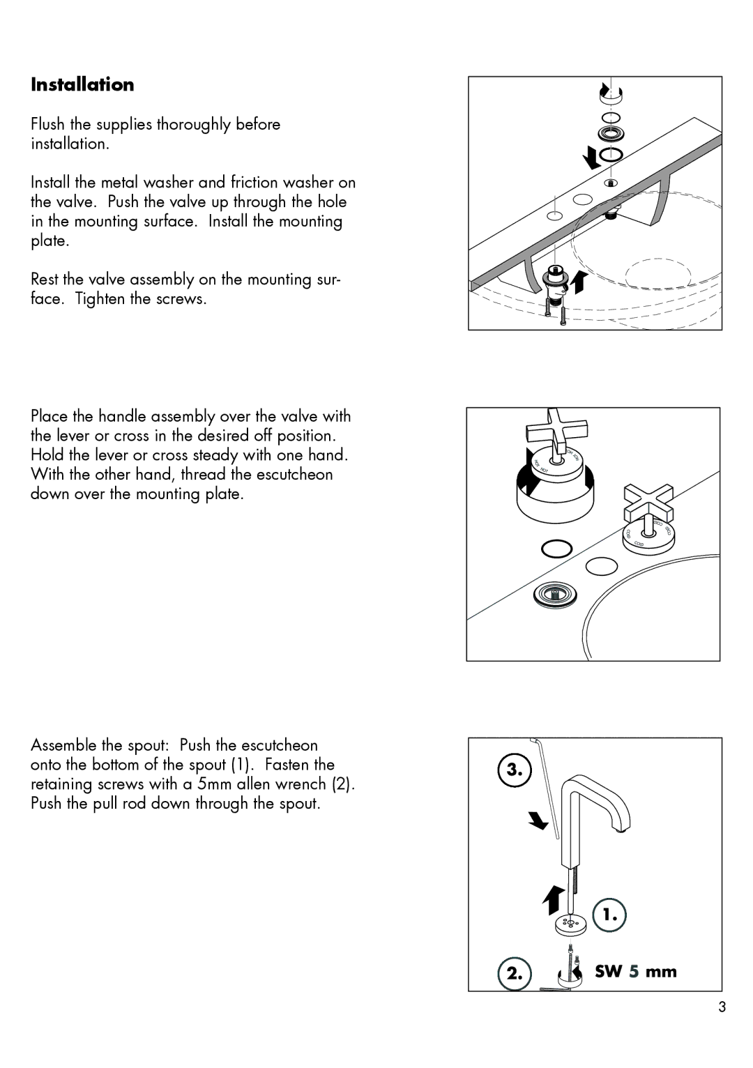 Axor 39133XX1, 39235XX1, 39233XX1, 39135XX1 installation instructions Installation 