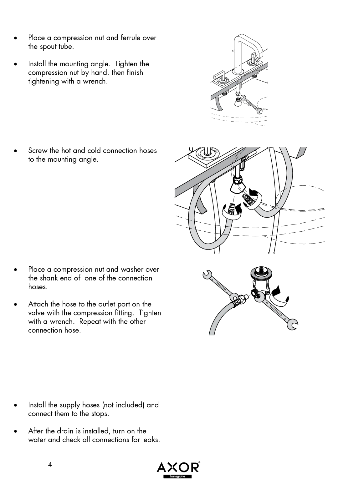 Axor 39136XX1, 39236XX1, 39156XX1 installation instructions 