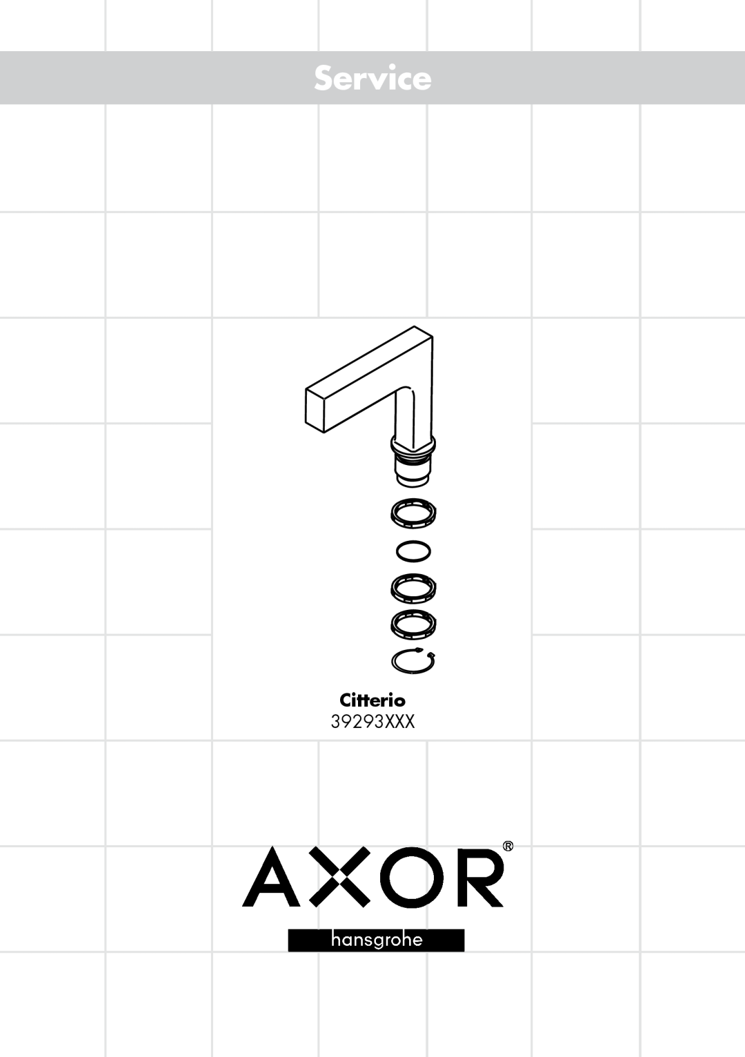 Axor 39293XXX manual Service, Citterio 