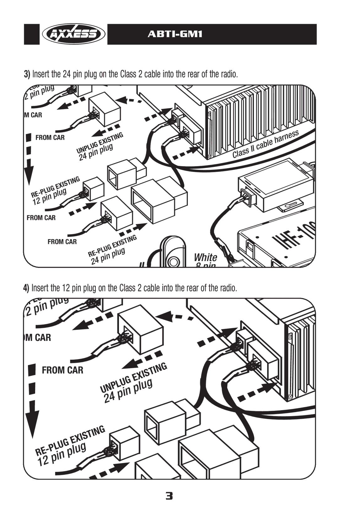 Axxess Interface ABTI-GM1 manual White Pin 