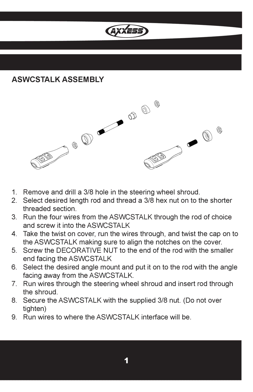 Axxess Interface OESWC-7552-STK installation instructions Aswcstalk Assembly 