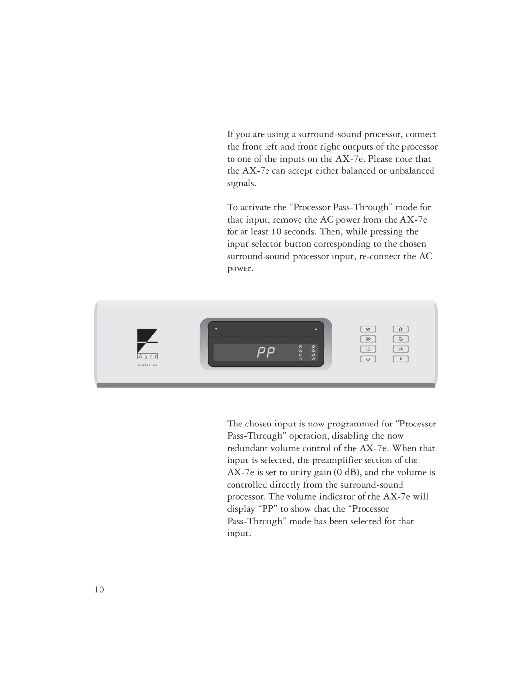 Ayre Acoustics AX-7E owner manual 