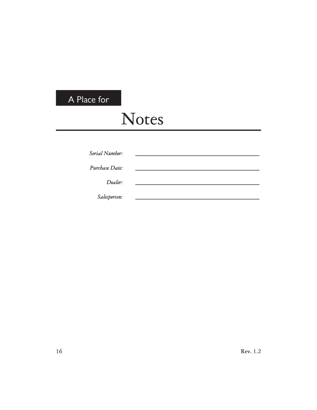 Ayre Acoustics AX-7E owner manual A Place for, Serial Number, Purchase Date 