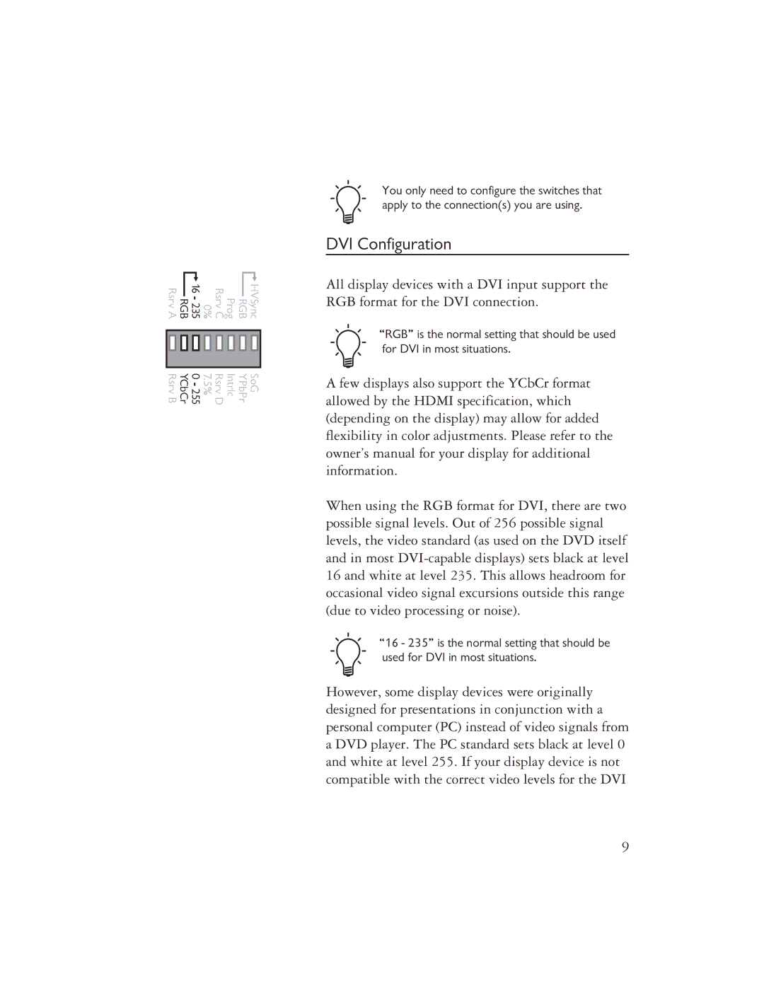 Ayre Acoustics DX-7 owner manual DVI Configuration 