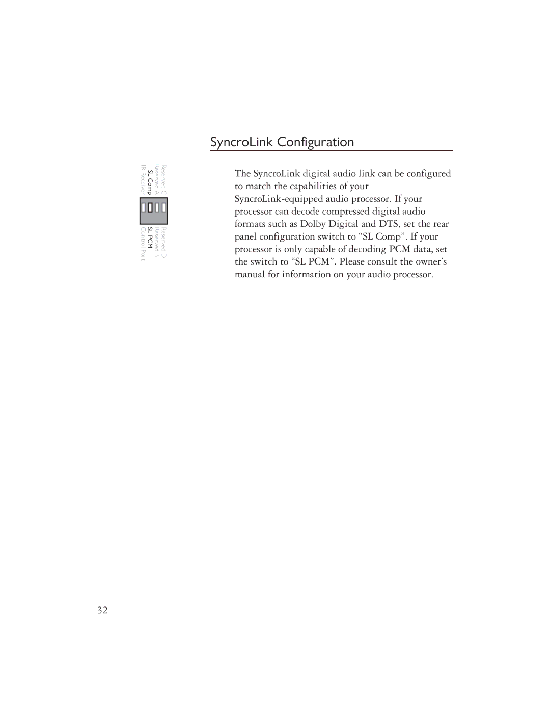 Ayre Acoustics DX-7 owner manual SyncroLink Configuration 