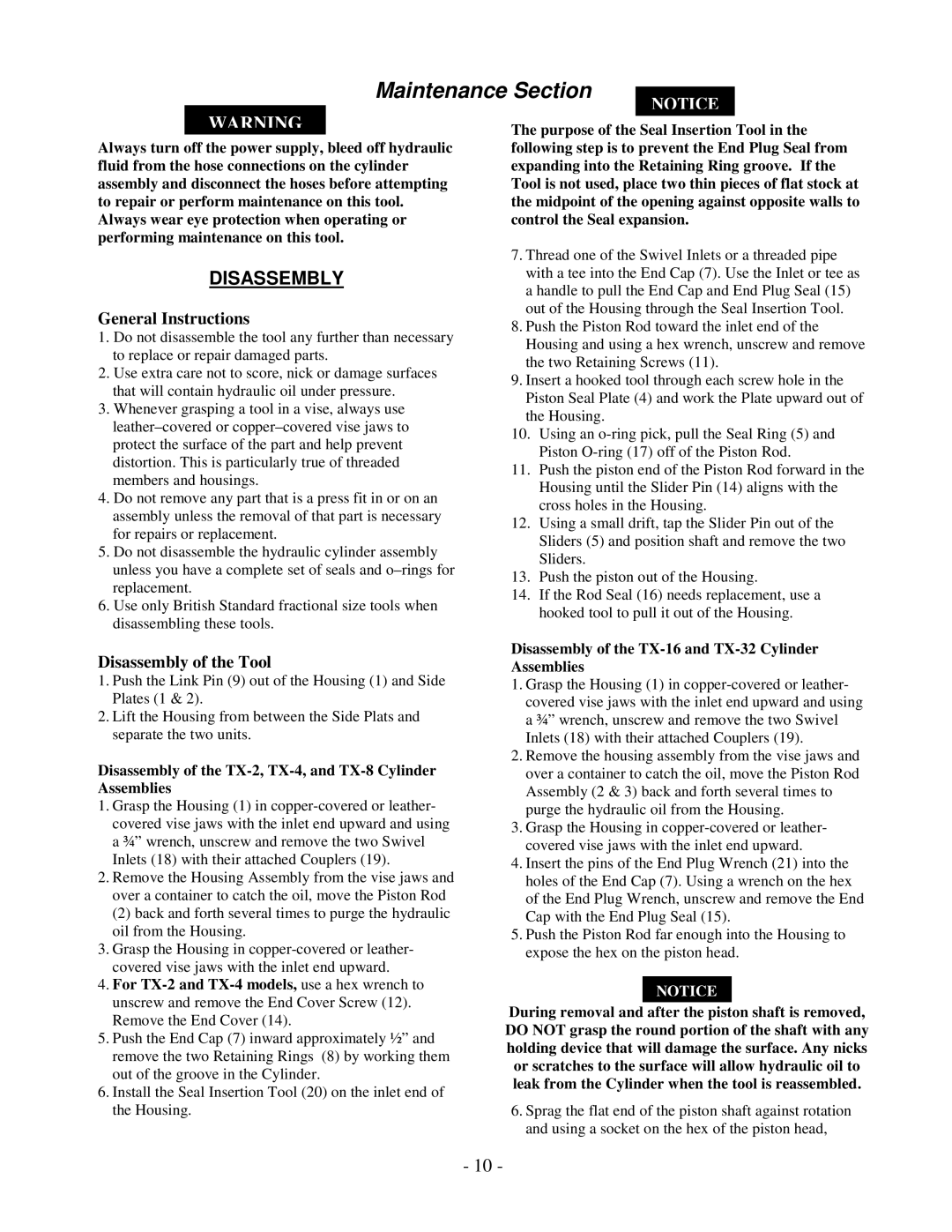 Aztech Systems 16, 4, 8, 32, TX 2 manual General Instructions, Disassembly of the Tool 