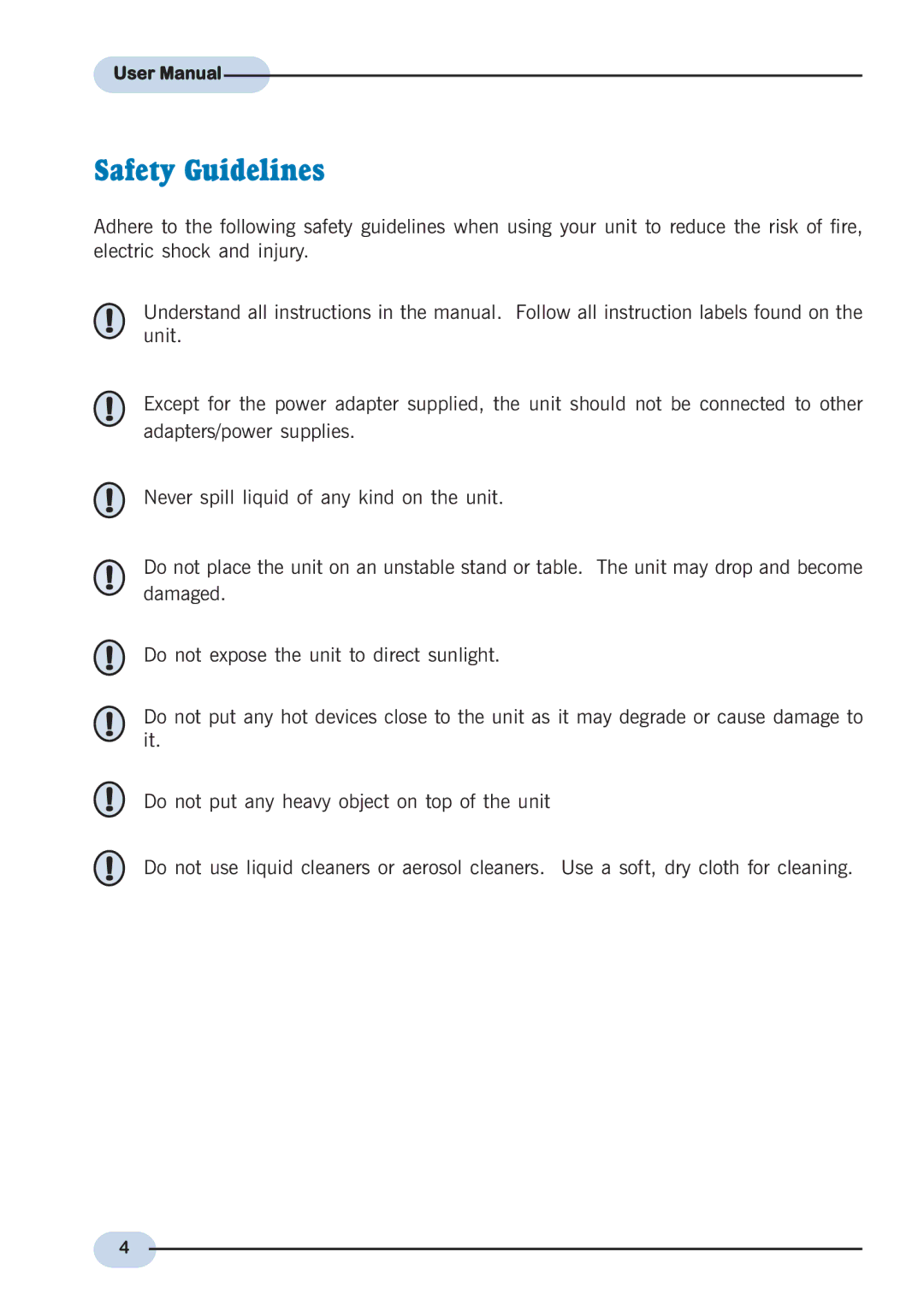 Aztech Systems DSL9100R user manual Safety Guidelines 