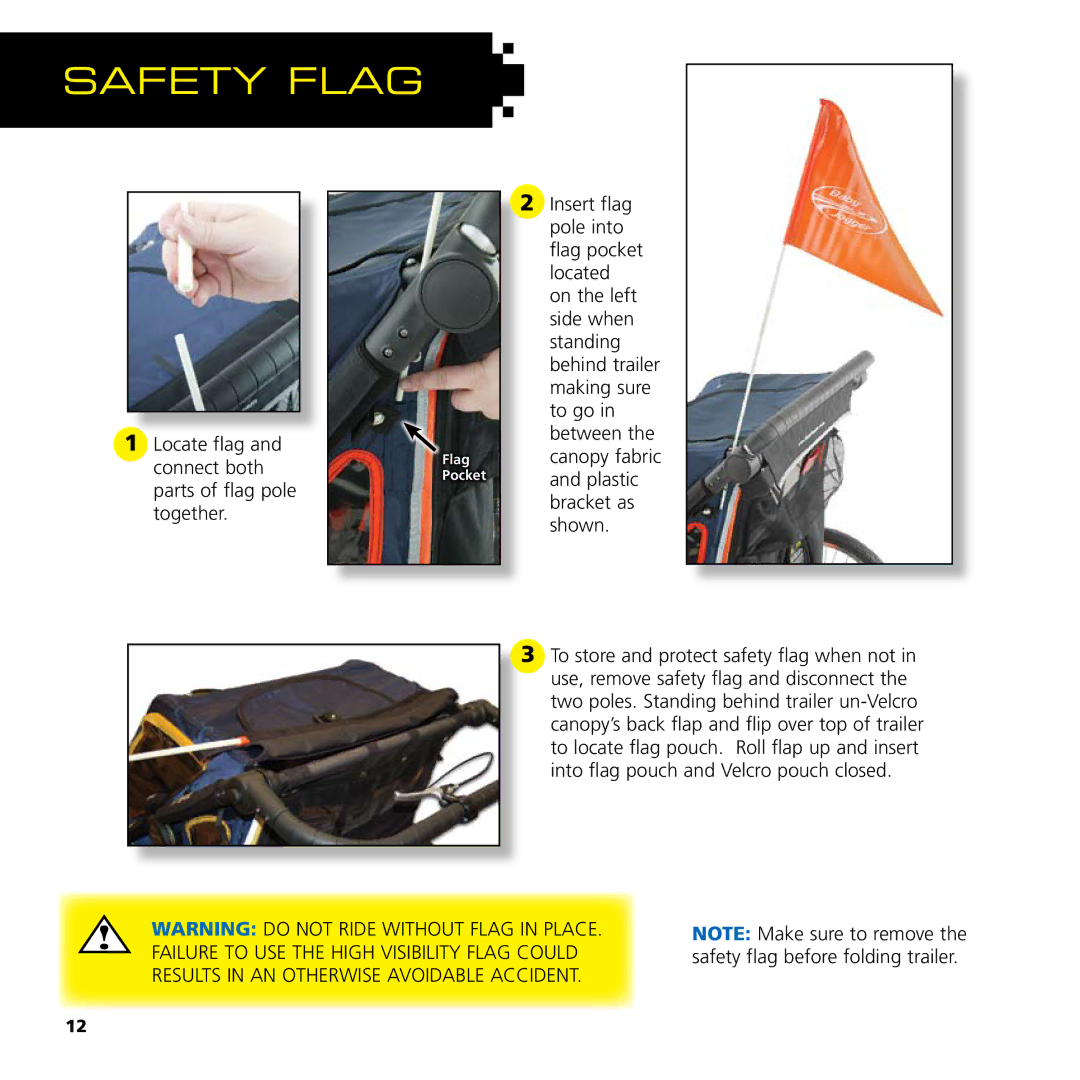 Baby Jogger Bicycle Accessories manual Safety Flag 