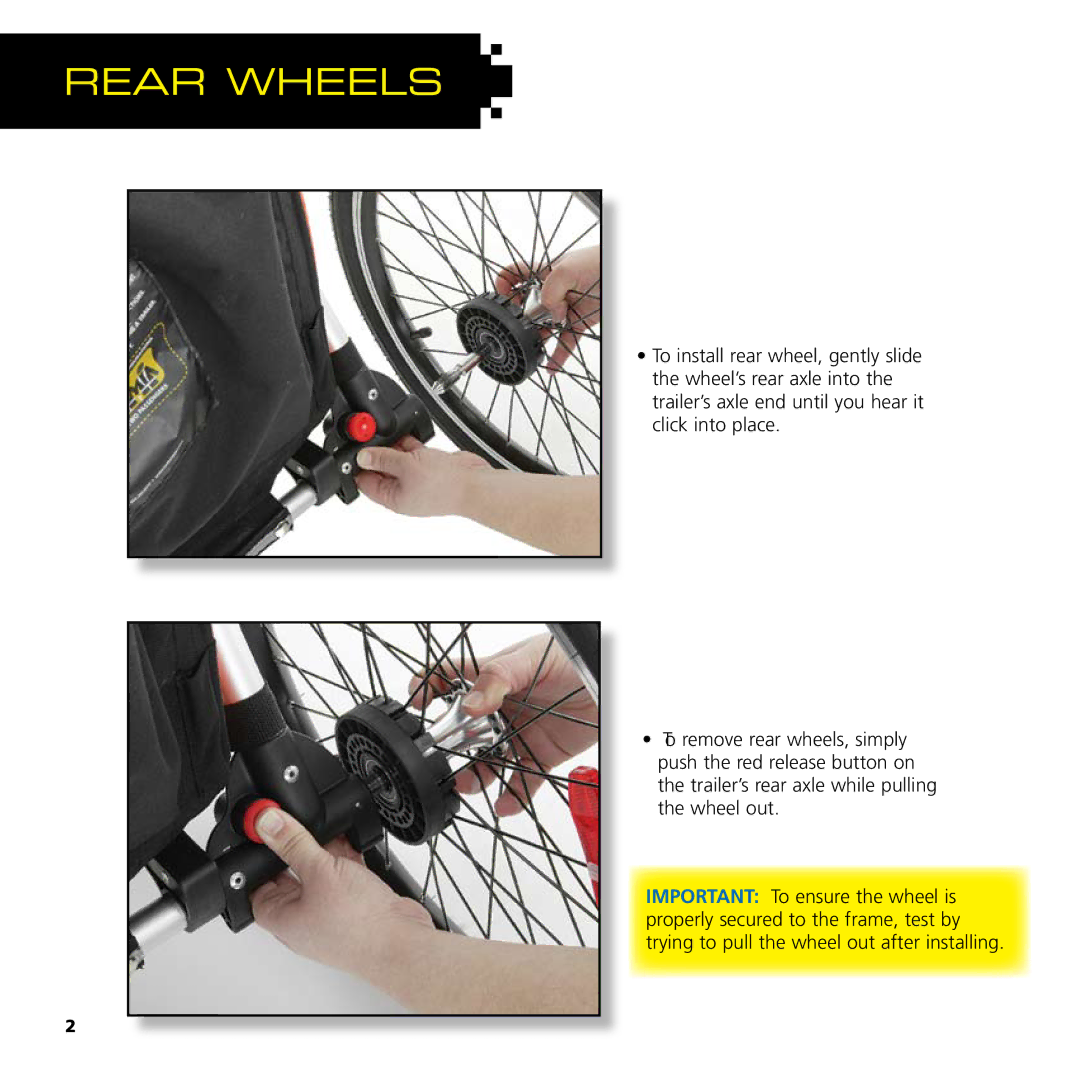 Baby Jogger Bicycle Accessories manual Rear Wheels 