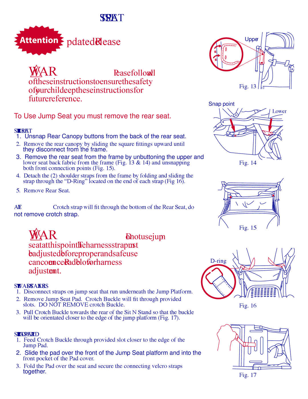 Baby Trend 11.07 manual To USE Jump Seat 