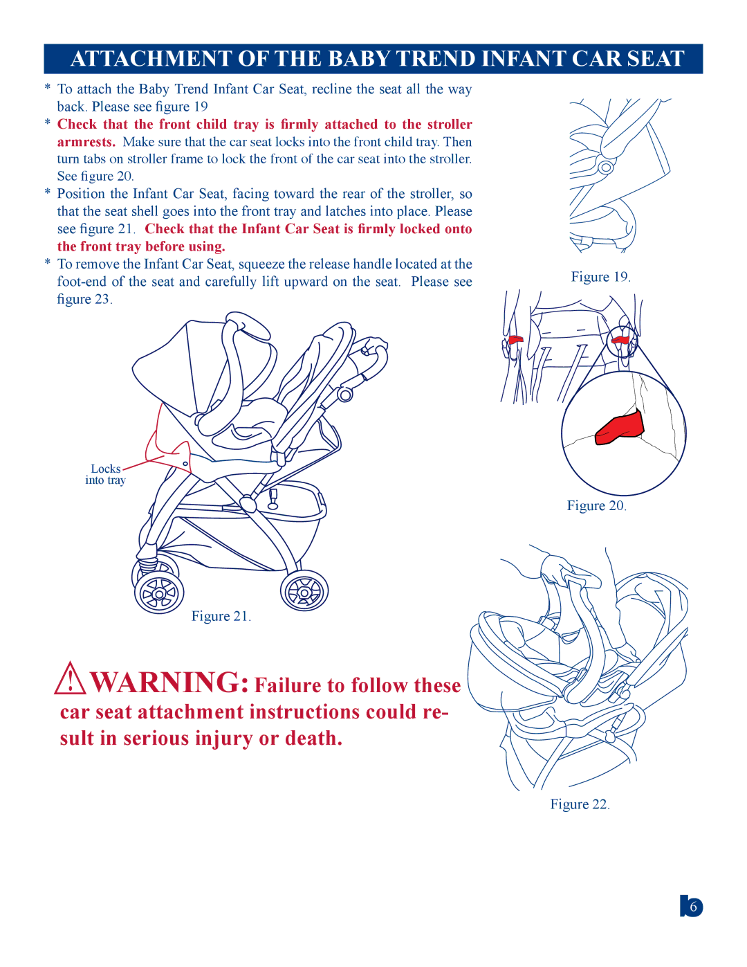 Baby Trend 1866CT manual Attachment of the Baby Trend Infant CAR Seat 