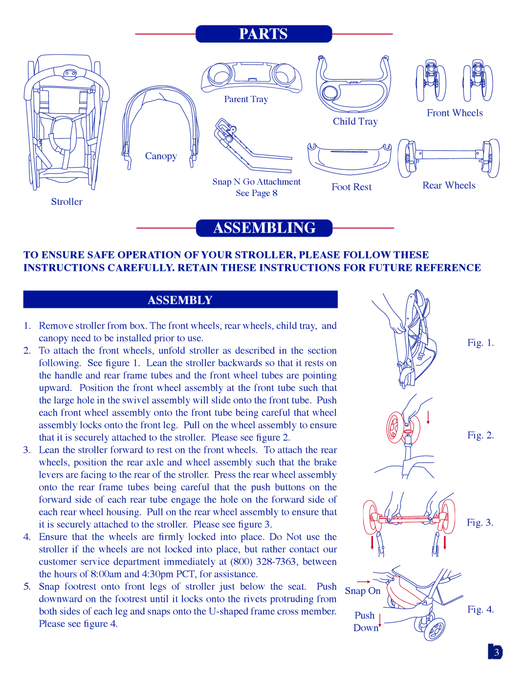 Baby Trend 7311 manual Parts, Assembly 