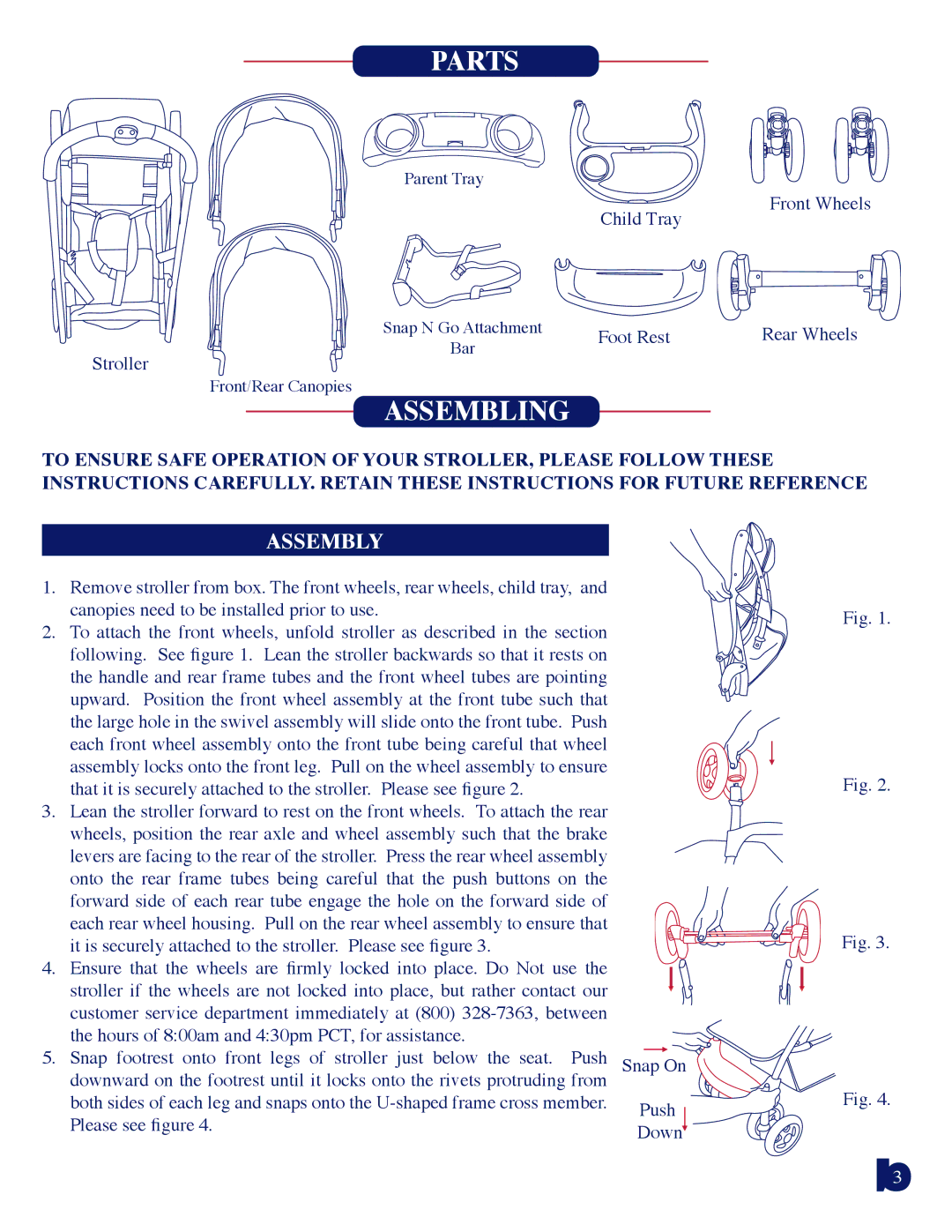 Baby Trend 7581 manual Parts, Assembly 