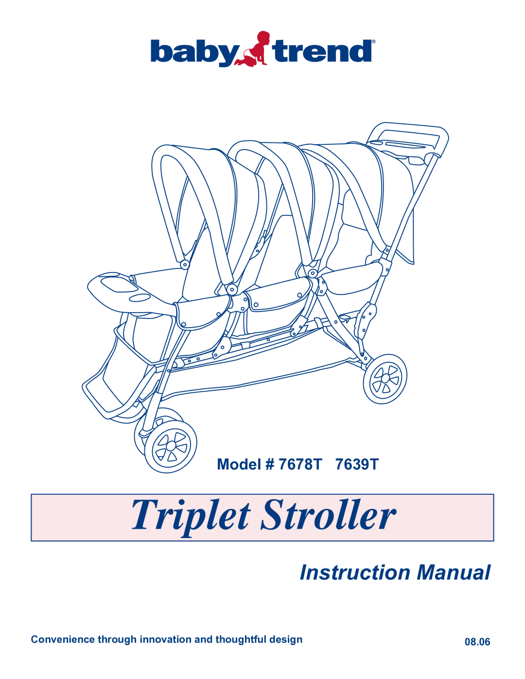 Baby Trend 7678T 7639T manual Triplet Stroller 