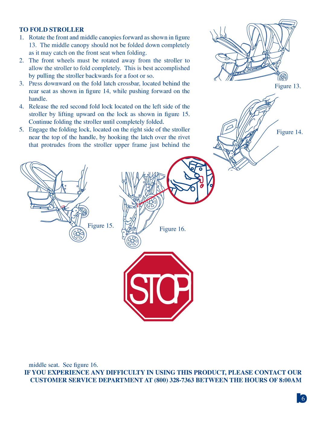 Baby Trend 7678T 7639T manual Stop, To Fold Stroller 