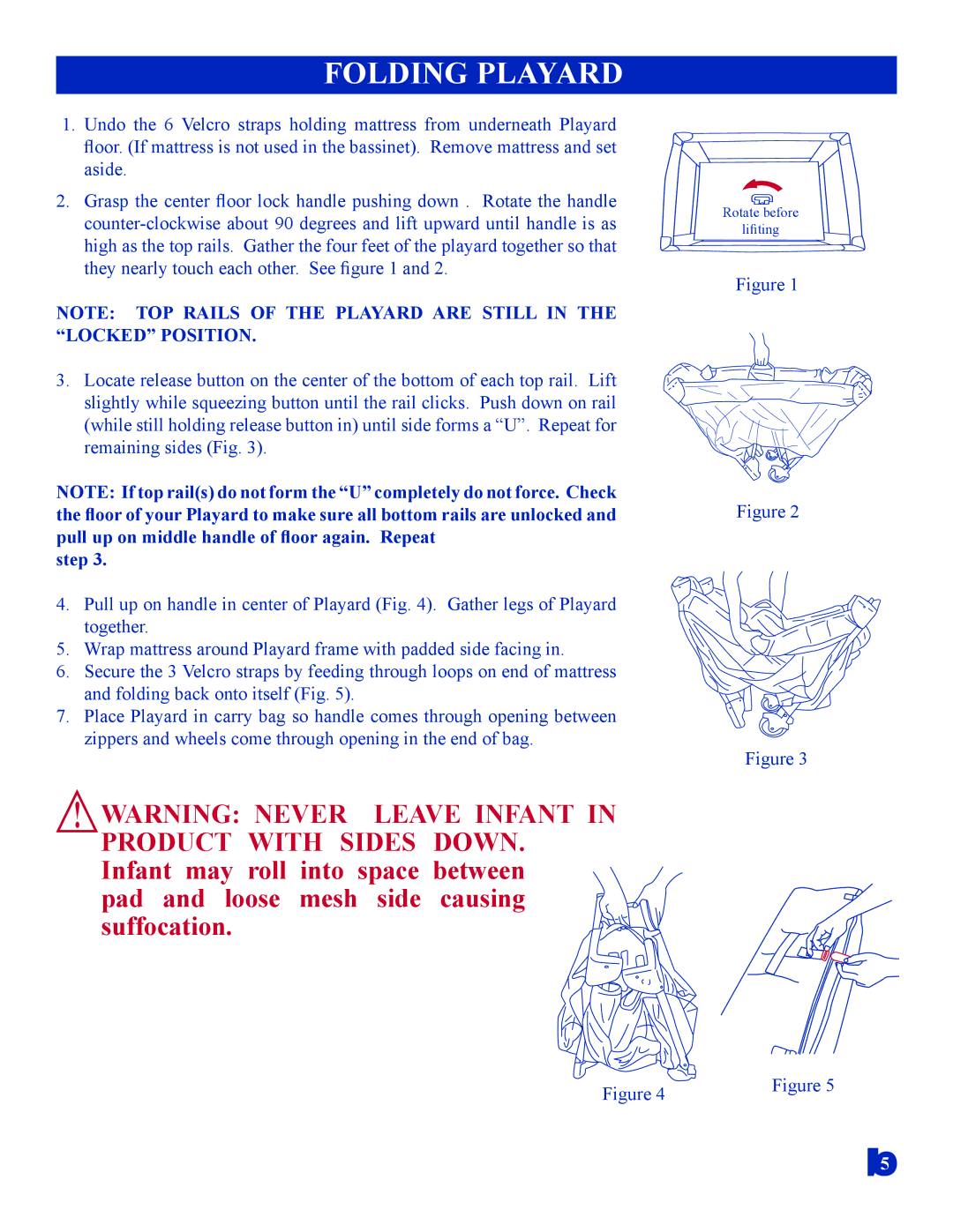 Baby Trend 8136BCC manual Folding Playard, Step 