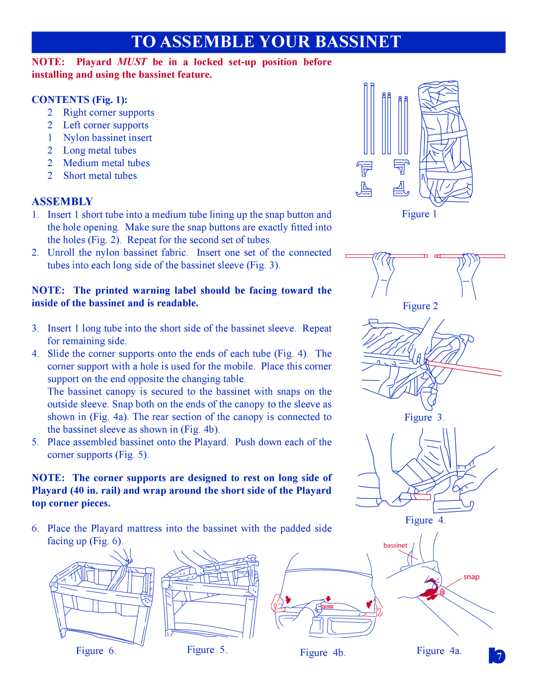 Baby Trend 8136BCC manual To Assemble Your Bassinet, Assembly 