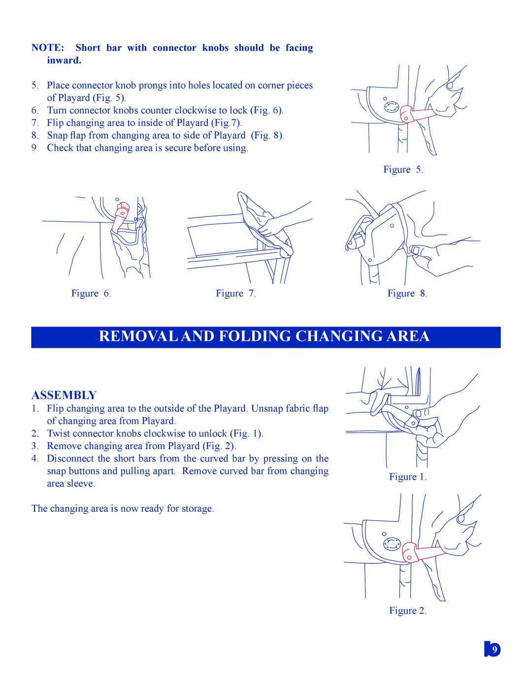 Baby Trend 8136BCC manual Removal and Folding Changing Area 