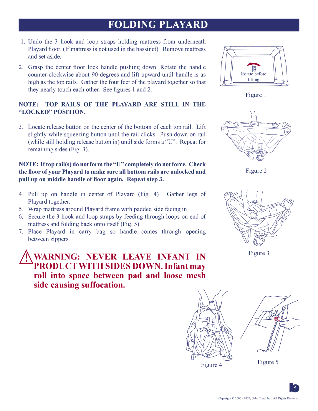 Baby Trend 8207BCC manual Folding Playard 