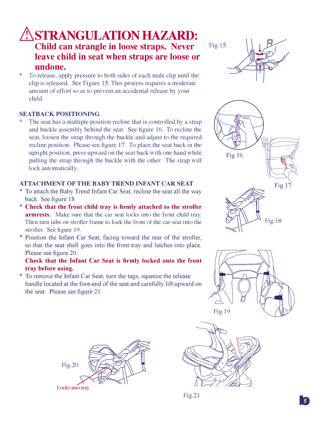 Baby Trend 9139CT, 9109CT manual Seatback Positioning, Attachment of the Baby Trend Infant CAR Seat 