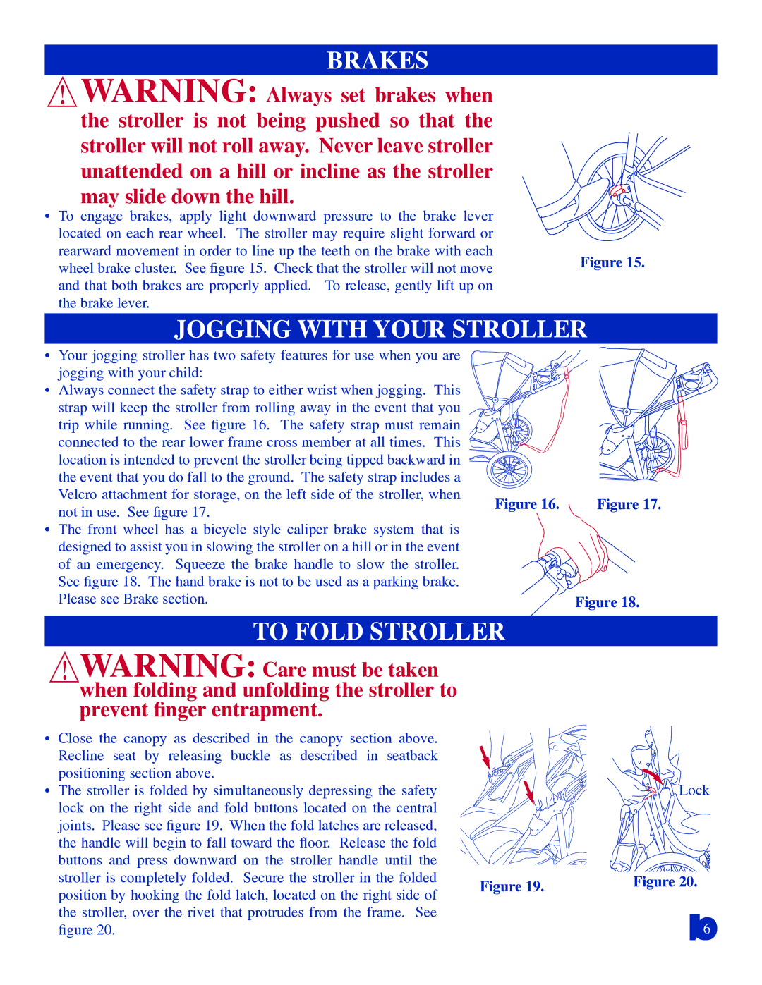 Baby Trend 9178TW manual Brakes, Jogging with Your Stroller, To Fold Stroller 