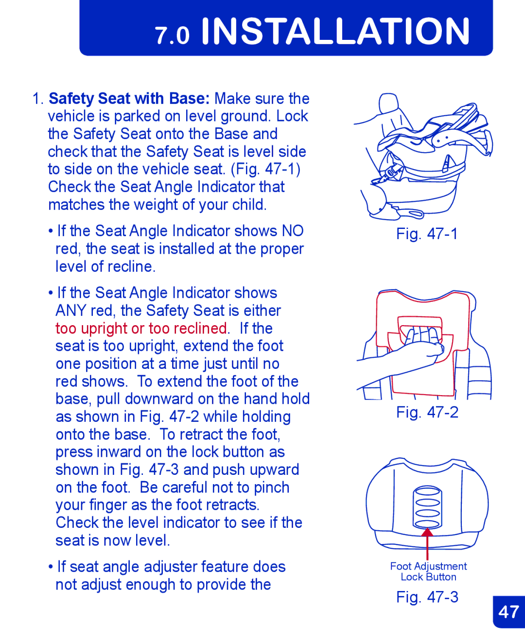 Baby Trend CSO190AD809 manual Foot Adjustment Lock Button 