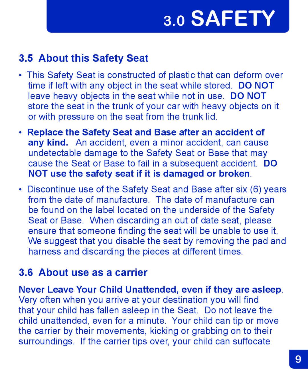 Baby Trend CSO190AD809 manual About this Safety Seat, About use as a carrier 