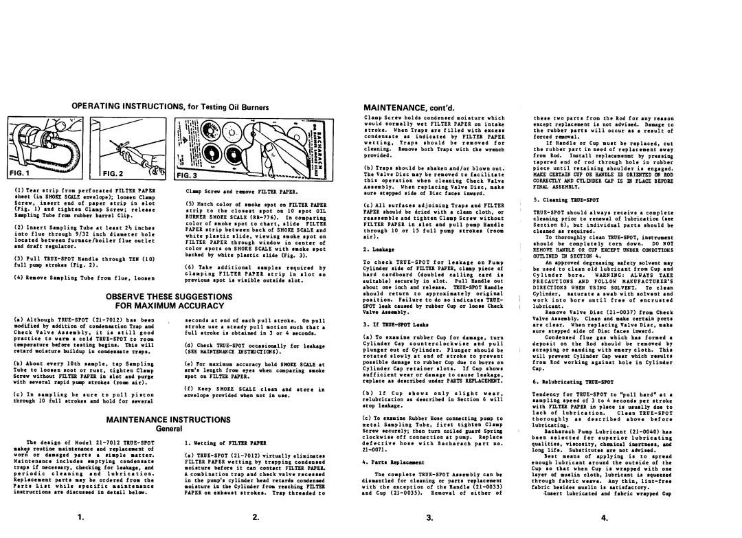 Bacharach 21-7012 manual 