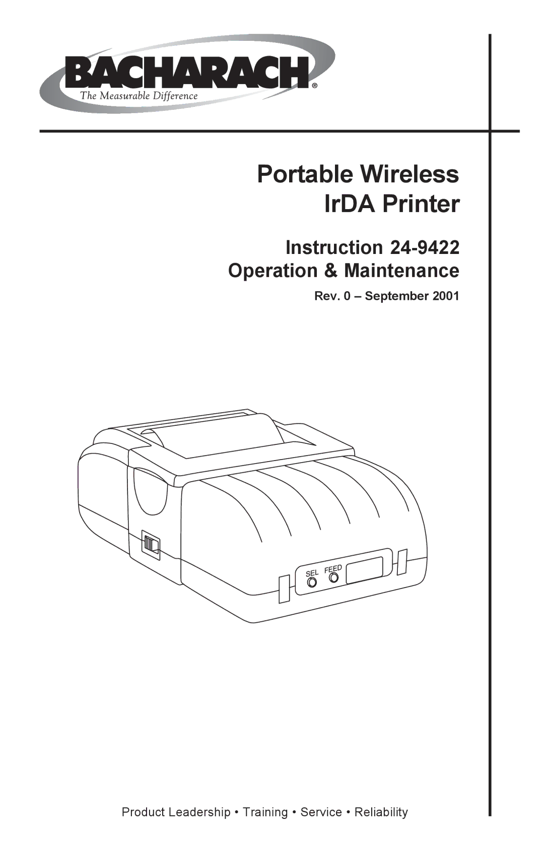 Bacharach 24-9422 manual Portable Wireless IrDA Printer 