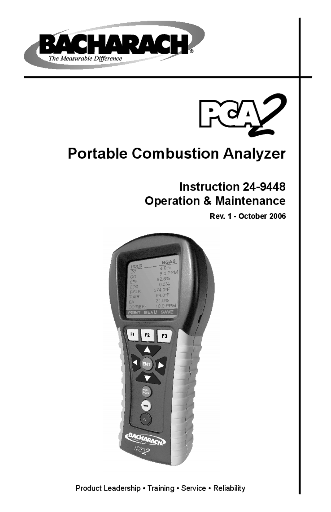 Bacharach 24-9448 manual Portable Combustion Analyzer 