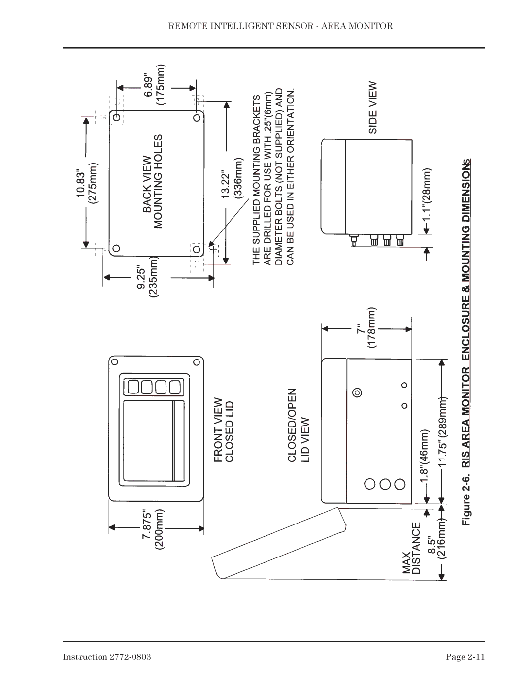 Bacharach 2772-0803 manual Remote Intelligent Sensor Area Monitor 