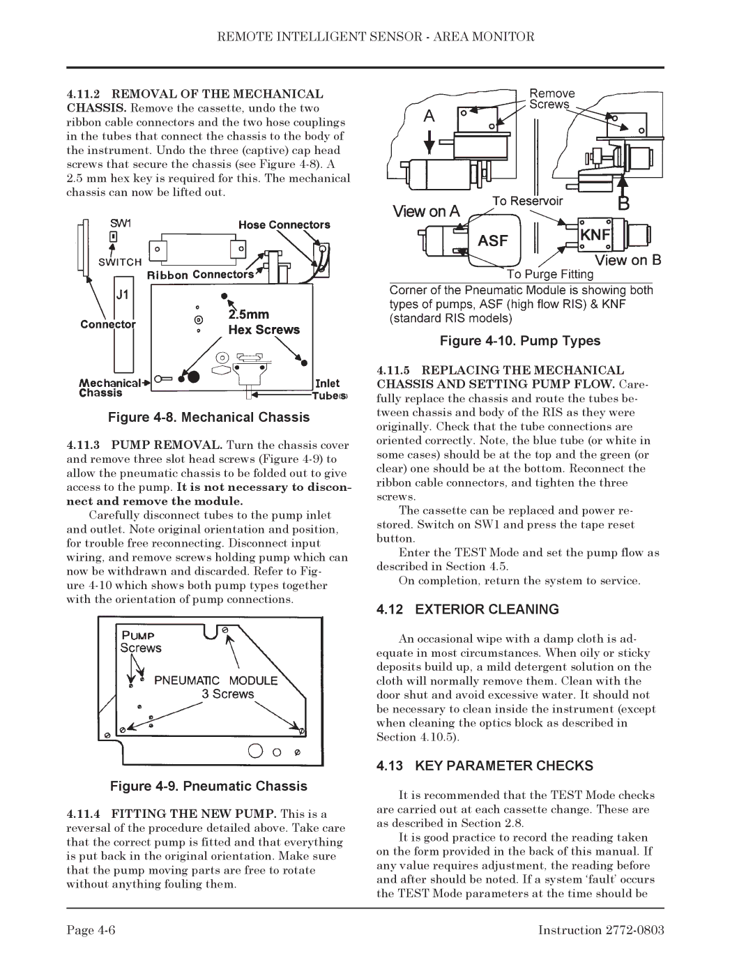 Bacharach 2772-0803 manual Exterior Cleaning, KEY Parameter Checks 