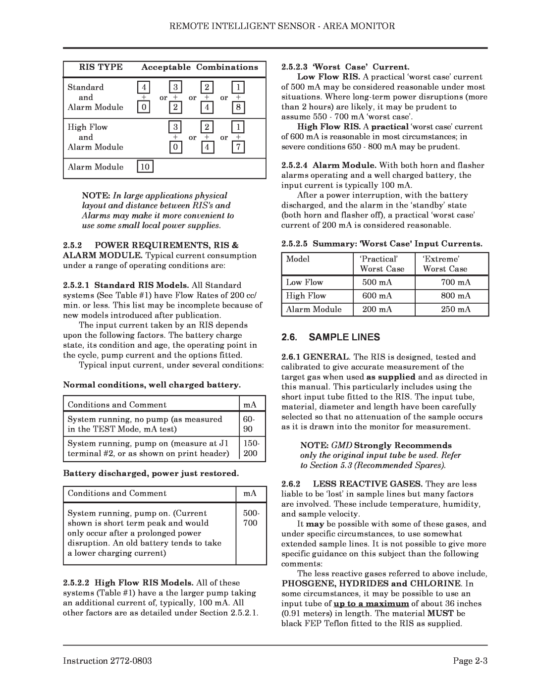 Bacharach 2772-0803 manual Sample Lines 