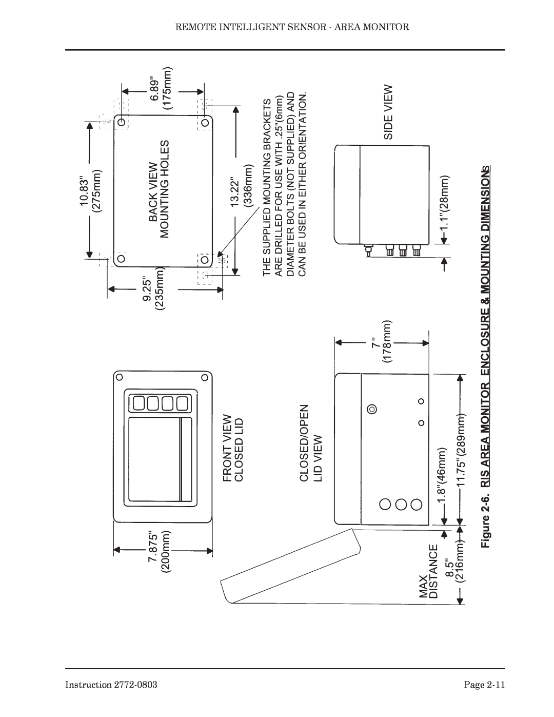 Bacharach 2772-0803 manual Remote Intelligent Sensor - Area Monitor, Instruction, Page 