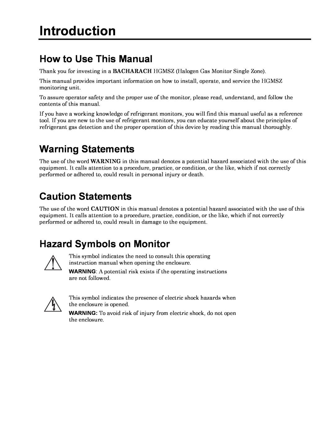 Bacharach 3015-4256 manual Introduction, How to Use This Manual, Warning Statements, Caution Statements 