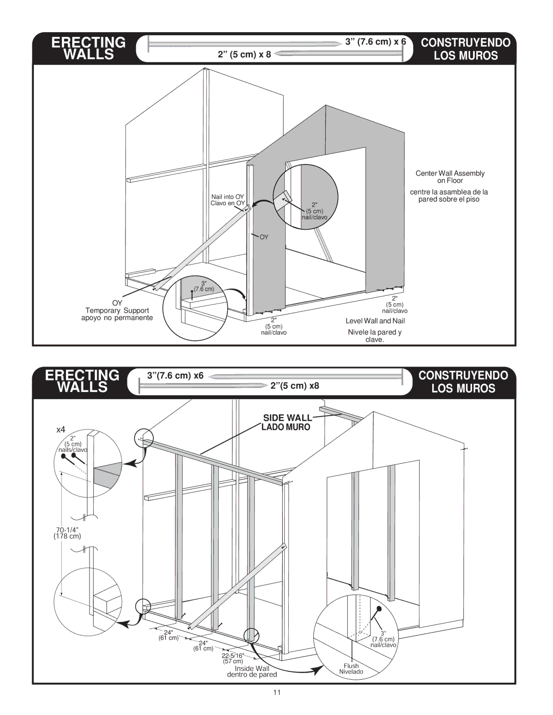 Backyard Storage Solutions 18276-1, 16616 manual Erecting, Walls 