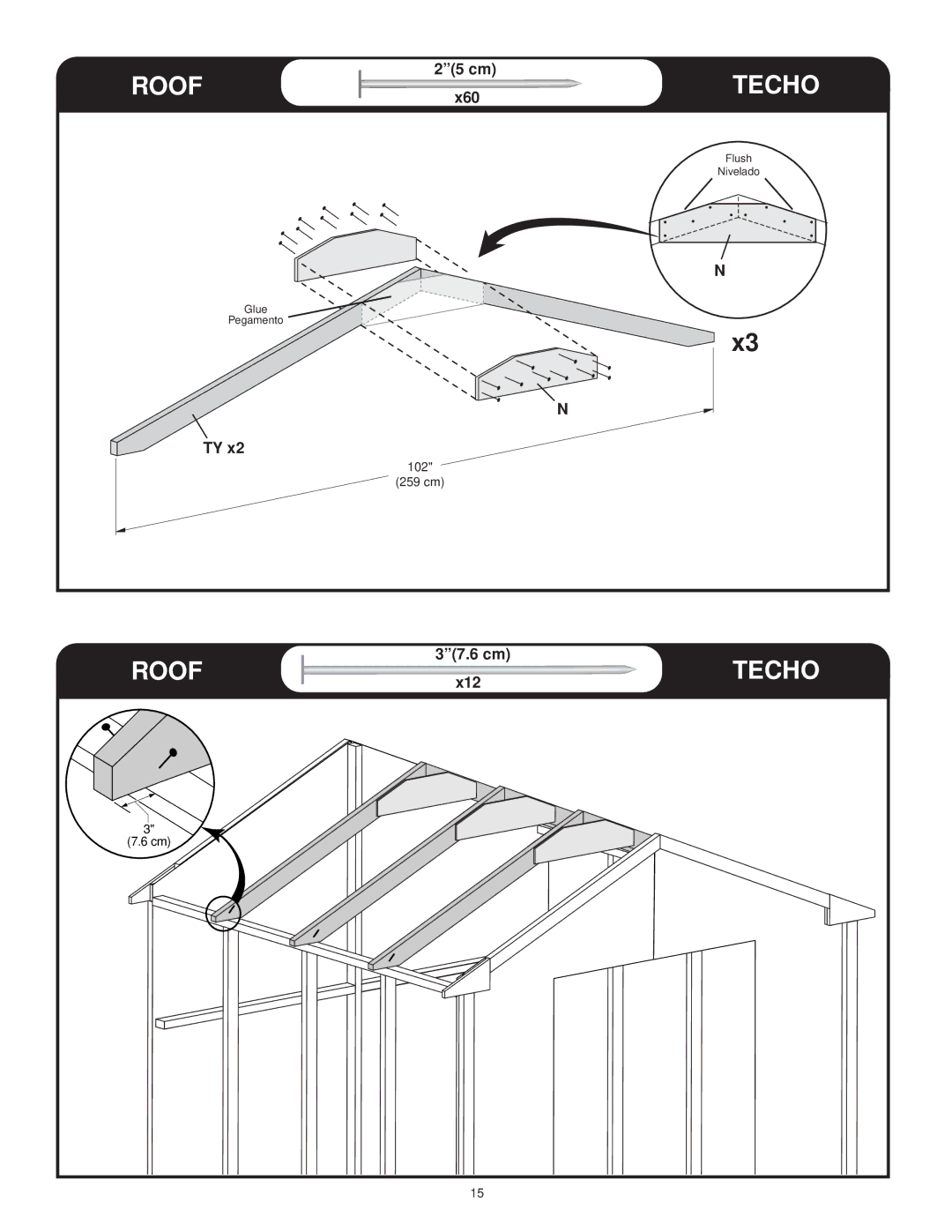 Backyard Storage Solutions 18276-1, 16616 manual Roof, Techo 